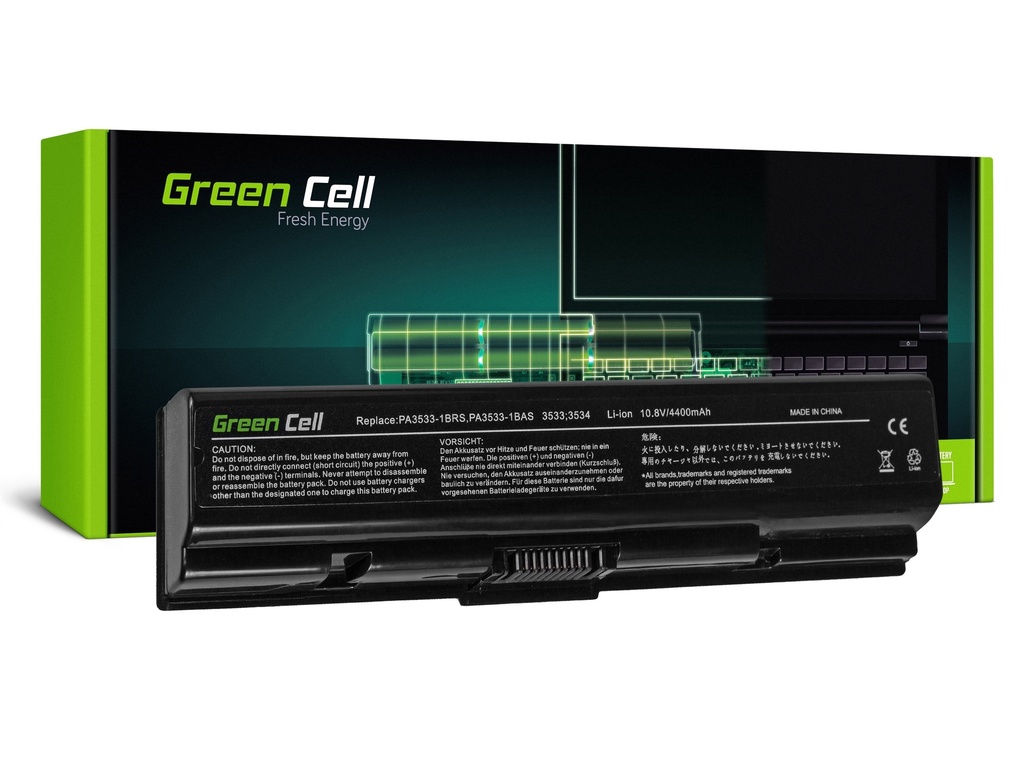 Батерија Green Cell PA3534U-1BAS за Toshiba Satellite A200 A300 A500 L200 L300 L500 / 11,1V 4400mAh